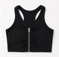 FlexFit Zip-Front Racerback Sports Crop Top