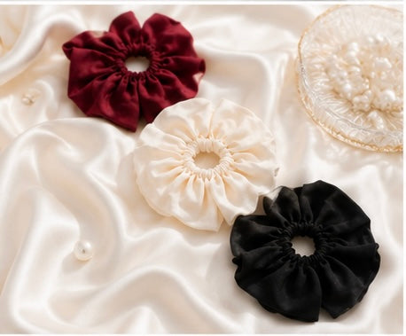 Luxury Satin Hair Scrunchies Set | Soft Elastic Ponytail Holders for Women & Girls (Pack of 4)