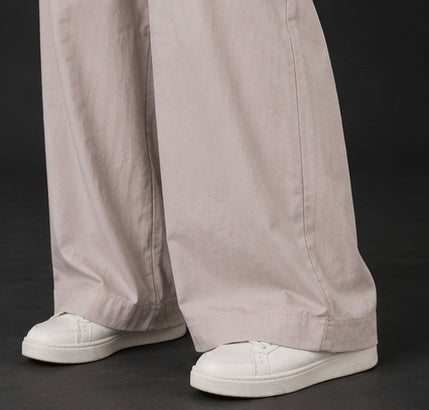 Women’s Relaxed Fit Wide-Leg Lounge Pants – Light Beige