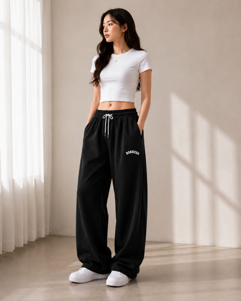 Women’s Oversized Wide Leg Track Pants | High Waist Baggy Sweatpants with Pockets | Casual Lounge & Streetwear Trousers