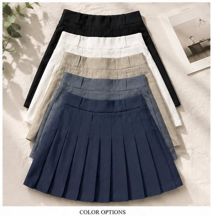 Women’s High Waist Pleated Mini Skirt | A-Line Tennis & Korean Style Skirt