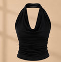 Ivory Bliss Ruched Halter Neck Top