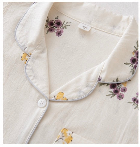 🌼 Ivory Bloom Premium Cotton Night Suit Set
