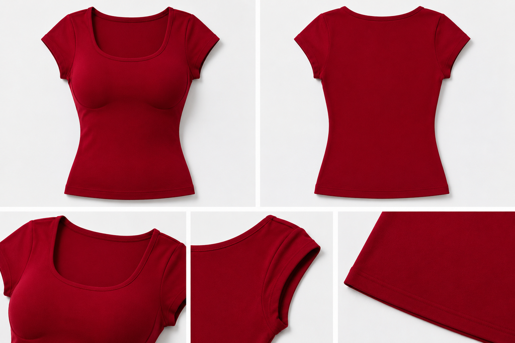 SculptFit Padded Scoop Neck T-Shirt