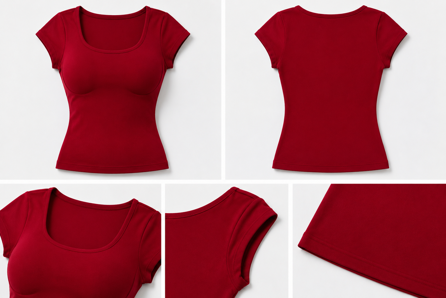 SculptFit Padded Scoop Neck T-Shirt