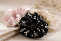Floral Embroidered Organza Scrunchie 2 set