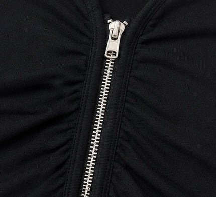 FlexFit Zip-Front Racerback Sports Crop Top