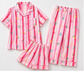 💖 Candy Stripe Dream Cotton Night Suit 3 Set