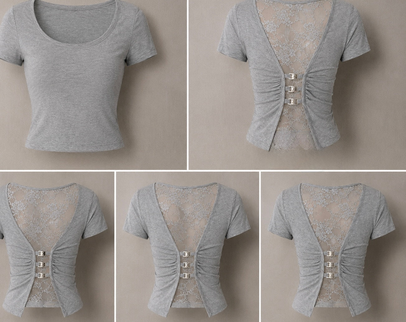 Lace Whisper Open-Back Fitted Crop Top