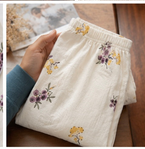 🌼 Ivory Bloom Premium Cotton Night Suit Set