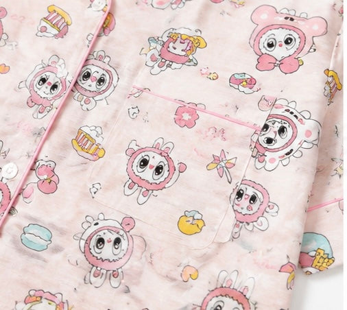 Dreamy Bunny Bliss Cotton 3 Piece Night Suit Set