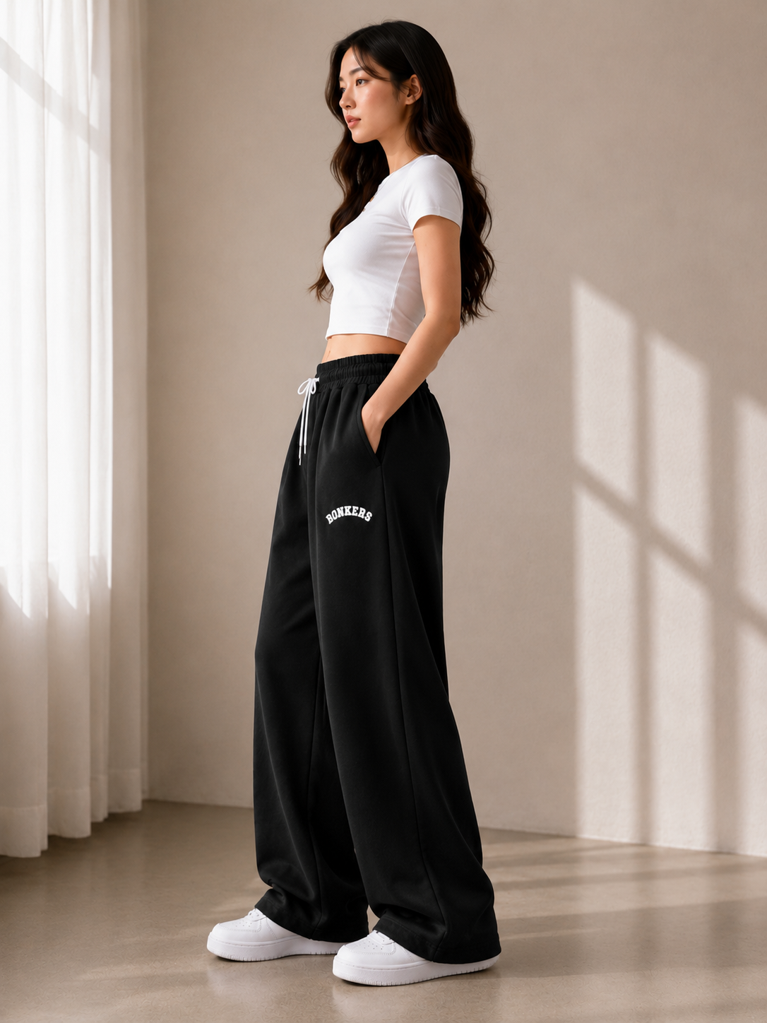 Women’s Oversized Wide Leg Track Pants | High Waist Baggy Sweatpants with Pockets | Casual Lounge & Streetwear Trousers