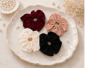 Luxury Satin Hair Scrunchies Set | Soft Elastic Ponytail Holders for Women & Girls (Pack of 4)