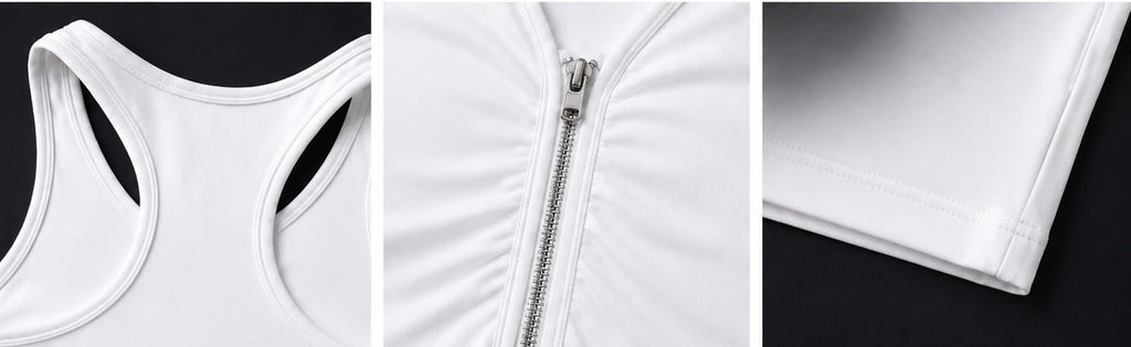 FlexFit Zip-Front Racerback Sports Crop Top