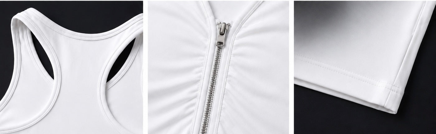 FlexFit Zip-Front Racerback Sports Crop Top
