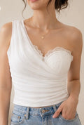 Angelique One-Shoulder Lace Corset Top