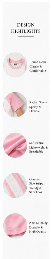 Women’s Pink Raglan Sleeve Co-Ord Set | Casual Lounge & Travel Wear