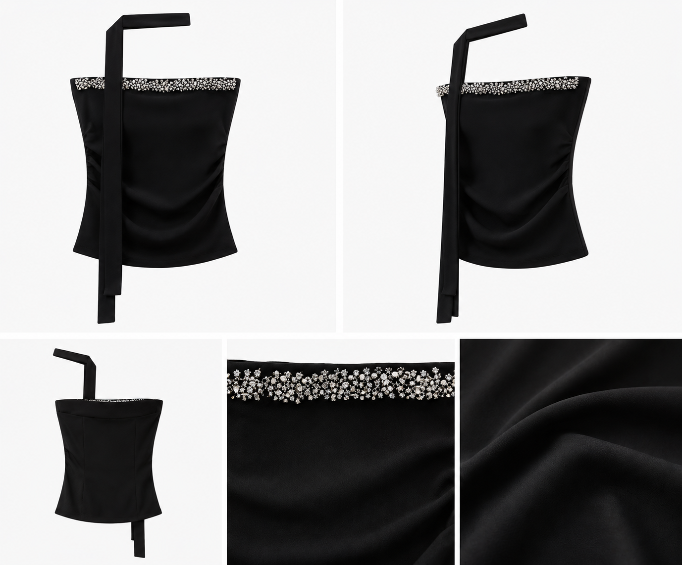 Luxe Crystal Edge Strapless Corset Top