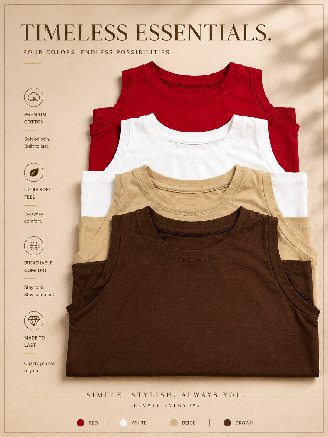 Women’s Premium Cotton Sleeveless Tank Top
