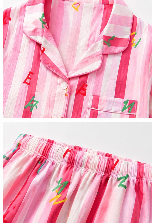 💖 Candy Stripe Dream Cotton Night Suit 3 Set