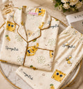 Women’s Premium Cotton SpongeBob Printed Night Suit | Soft Half Sleeve Button-Down Pajama Set | Cute Cartoon Sleepwear | 2 Piece Lounge Set