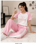 Women’s Pink Raglan Sleeve Co-Ord Set | Casual Lounge & Travel Wear
