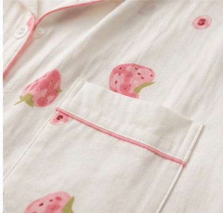 🍓 Strawberry Sweet Dreams Cotton Night Suit Set