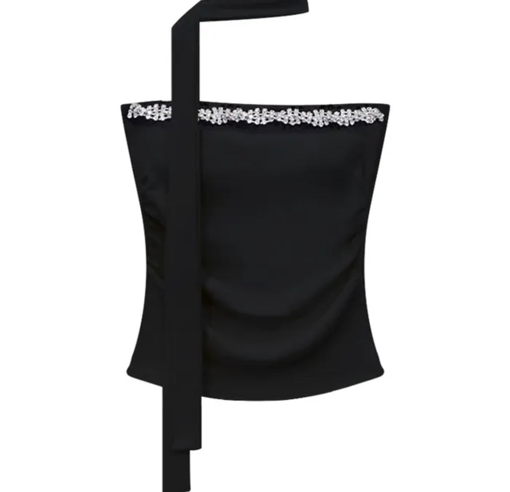 Luxe Crystal Edge Strapless Corset Top