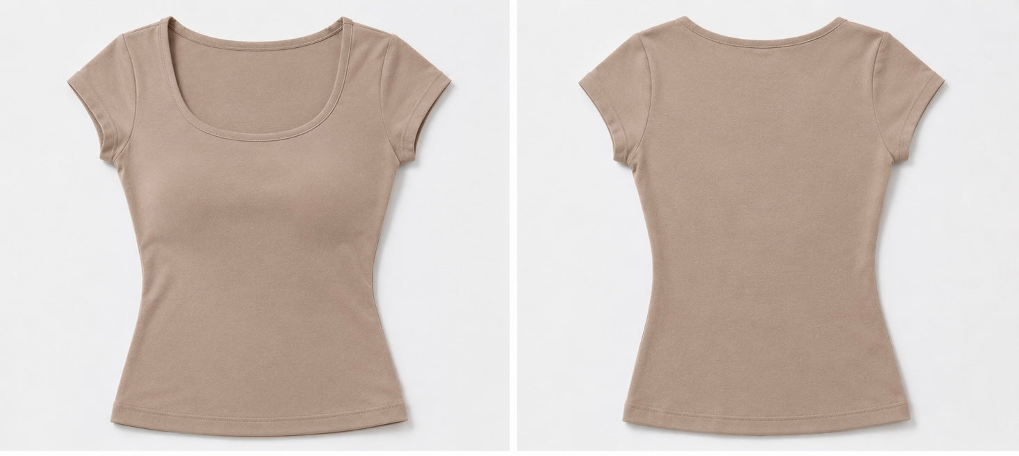 SculptFit Padded Scoop Neck T-Shirt